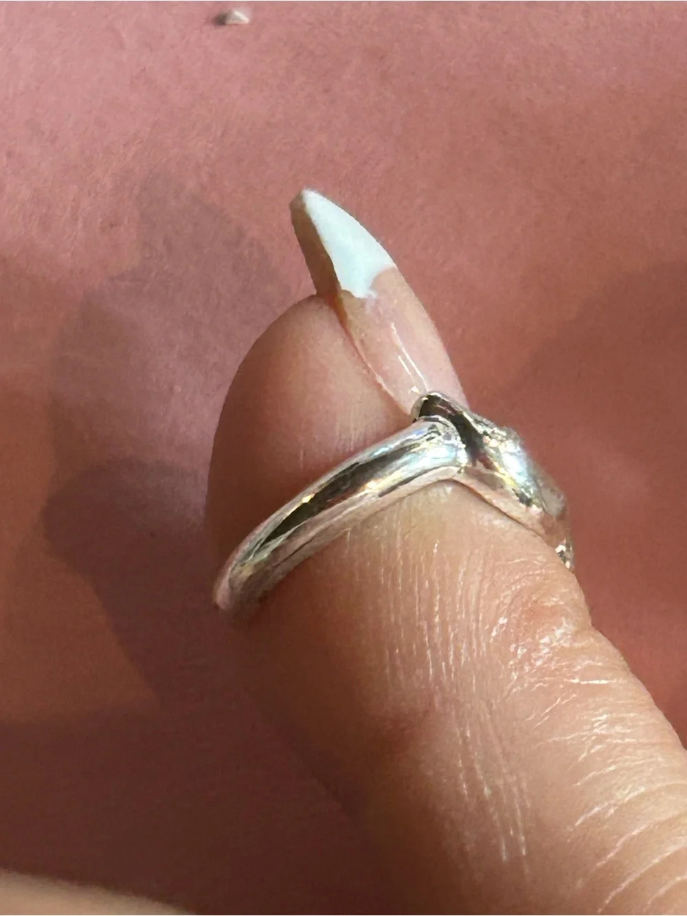 Vintage Sterling Silver Wrap-Around Dolphin Ring. Size 3. Adjustable